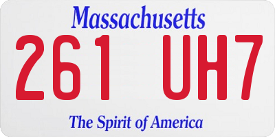 MA license plate 261UH7