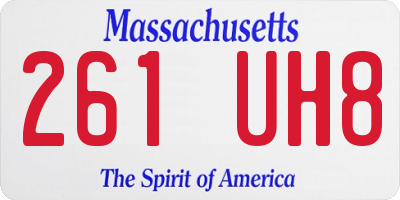 MA license plate 261UH8