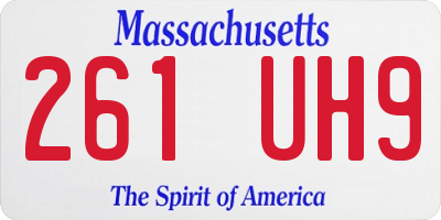 MA license plate 261UH9