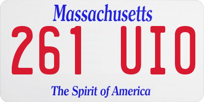 MA license plate 261UI0