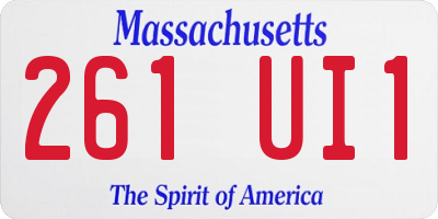 MA license plate 261UI1