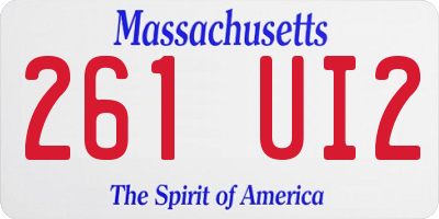 MA license plate 261UI2