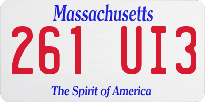MA license plate 261UI3
