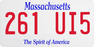 MA license plate 261UI5