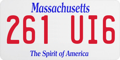 MA license plate 261UI6