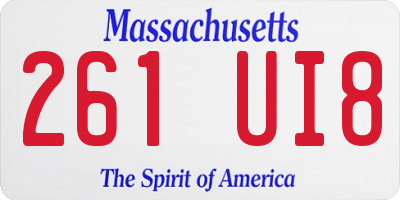 MA license plate 261UI8