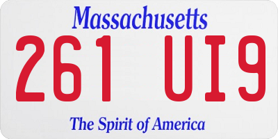 MA license plate 261UI9