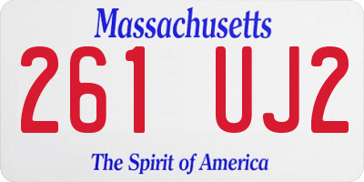 MA license plate 261UJ2