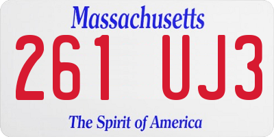 MA license plate 261UJ3