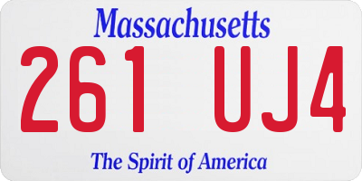 MA license plate 261UJ4