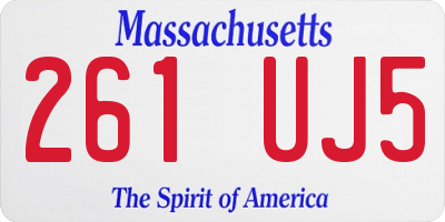 MA license plate 261UJ5