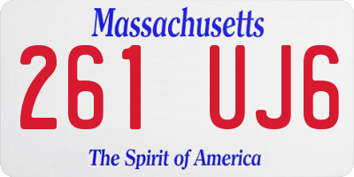 MA license plate 261UJ6