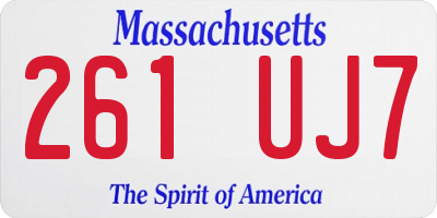 MA license plate 261UJ7