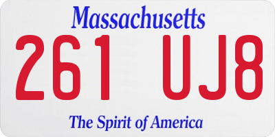 MA license plate 261UJ8