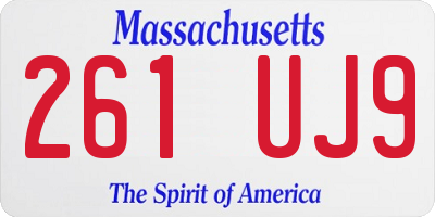 MA license plate 261UJ9