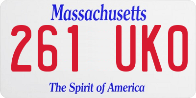 MA license plate 261UK0