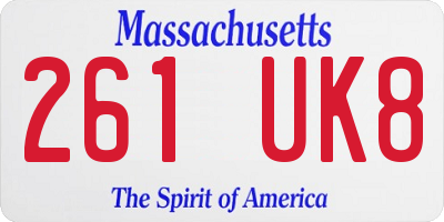 MA license plate 261UK8