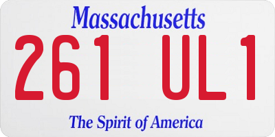 MA license plate 261UL1