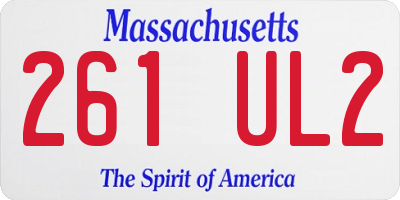 MA license plate 261UL2