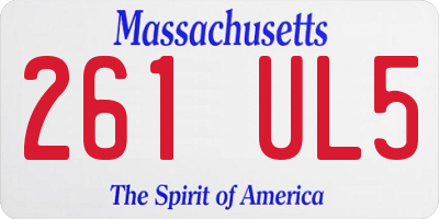 MA license plate 261UL5