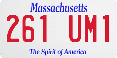 MA license plate 261UM1