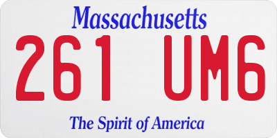 MA license plate 261UM6