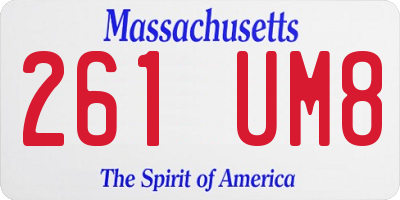 MA license plate 261UM8