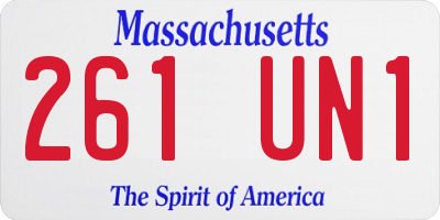 MA license plate 261UN1