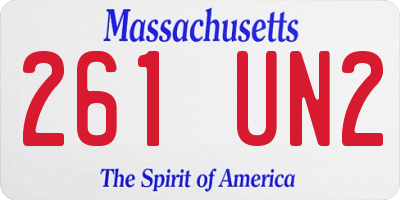 MA license plate 261UN2