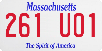 MA license plate 261UO1