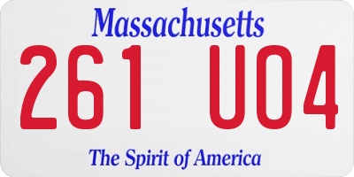 MA license plate 261UO4