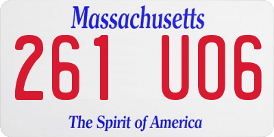 MA license plate 261UO6