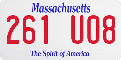MA license plate 261UO8