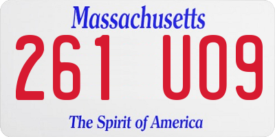 MA license plate 261UO9