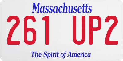 MA license plate 261UP2