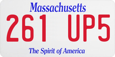 MA license plate 261UP5