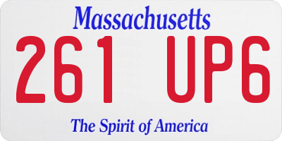 MA license plate 261UP6