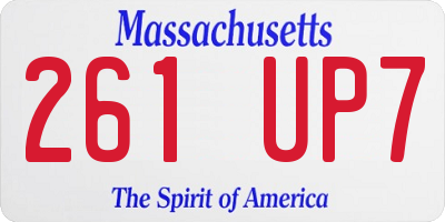 MA license plate 261UP7