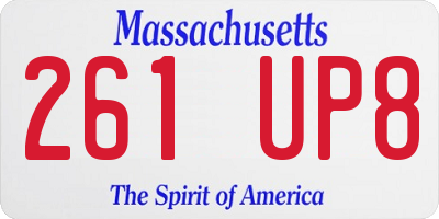 MA license plate 261UP8