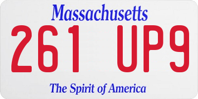 MA license plate 261UP9