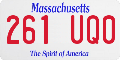 MA license plate 261UQ0