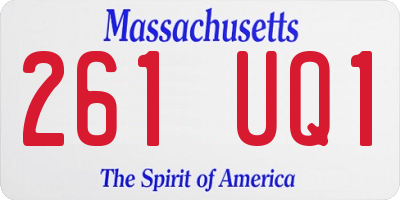 MA license plate 261UQ1