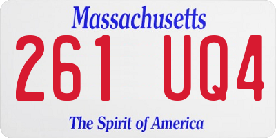 MA license plate 261UQ4