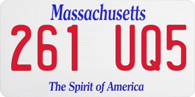 MA license plate 261UQ5
