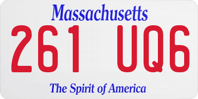 MA license plate 261UQ6