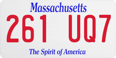 MA license plate 261UQ7