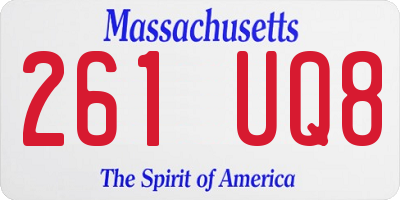 MA license plate 261UQ8
