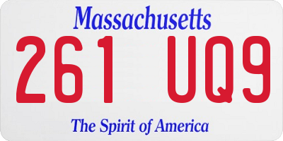 MA license plate 261UQ9