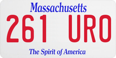 MA license plate 261UR0