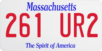 MA license plate 261UR2